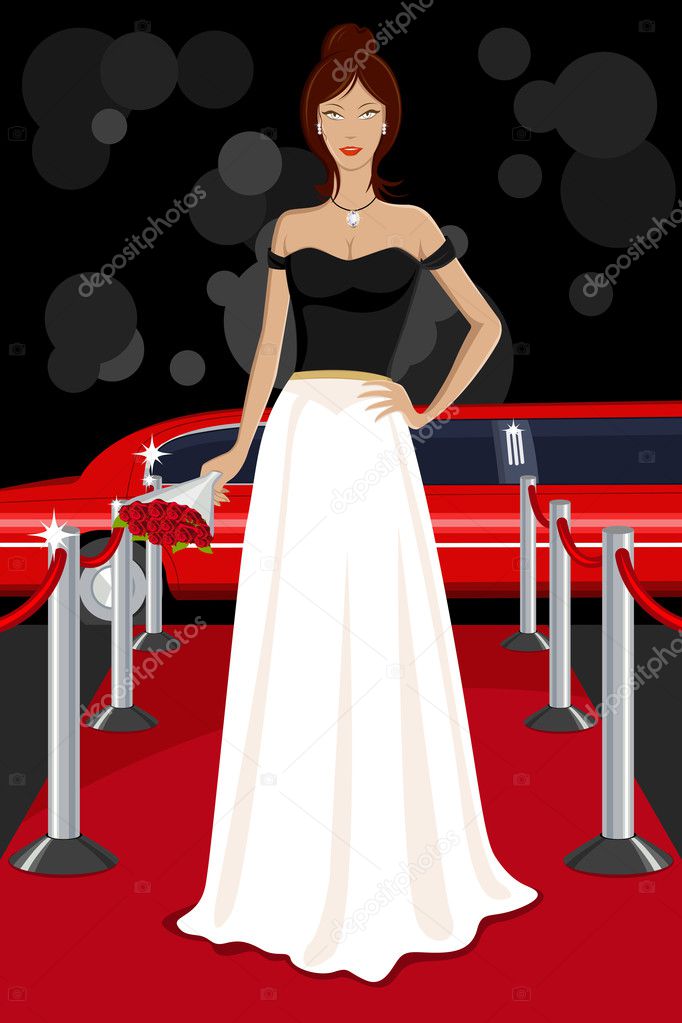 Glamorous Lady on Red Carpet