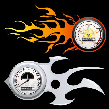 Fiery Speedometer clipart