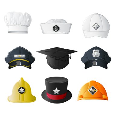 Different Profession Hats clipart