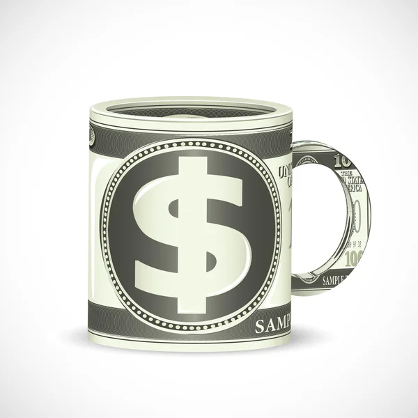 Dollar Coffee Mug — Stock Vector