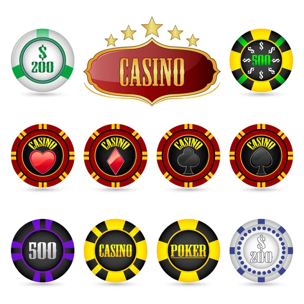 Casino fişleri — Stok Vektör