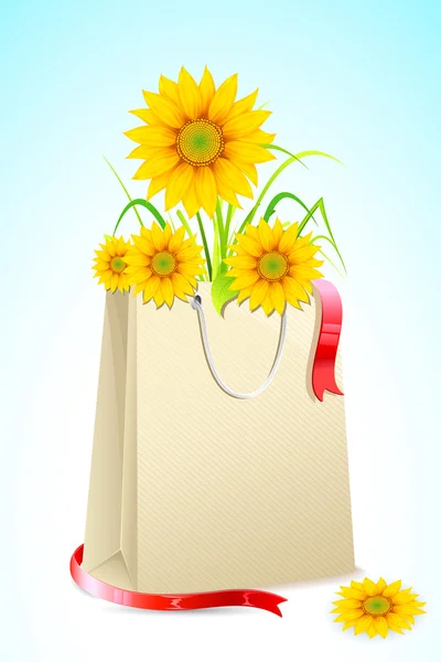 大包的向日葵 — 图库矢量图片