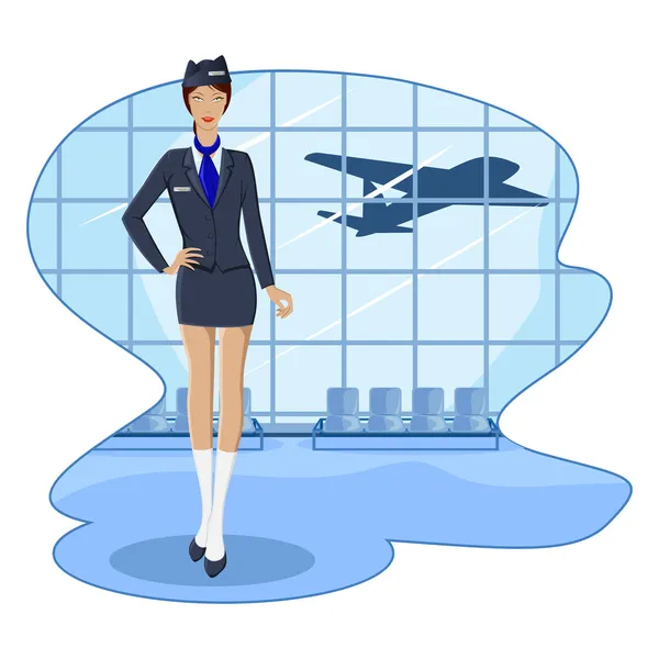 Air hostess — Stockvector