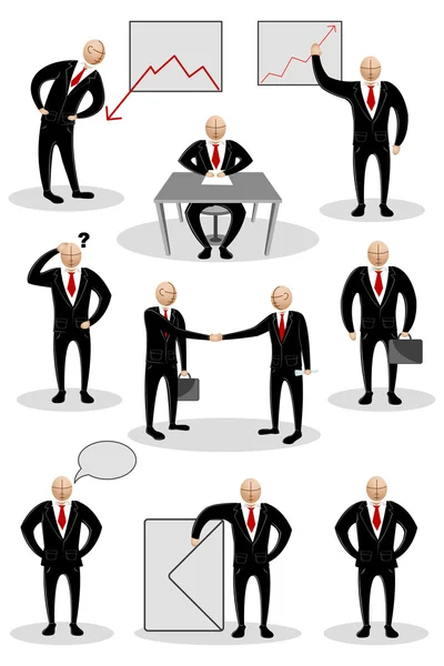 Business Person in Different Pose — Stock Vector