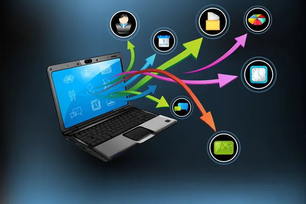 Aplikacja laptopa — Wektor stockowy