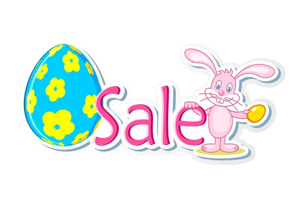 复活节兔子与销售标记 — 图库矢量图片