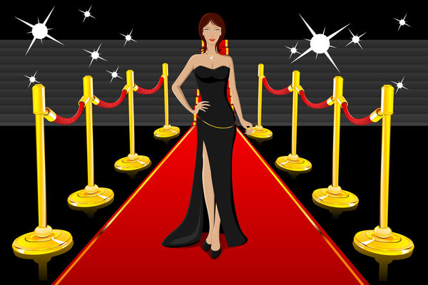 Glamorous Lady on Red Carpet