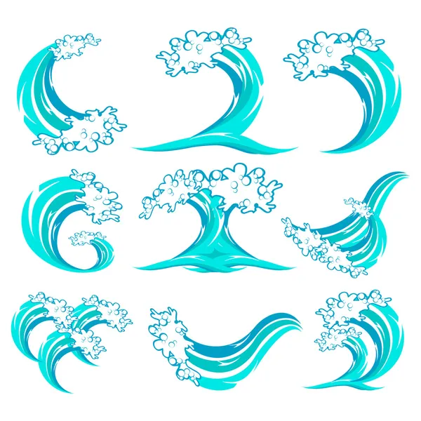 Set of Wave Symbol — Stock Vector