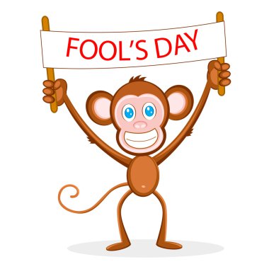 Monkey wishing Fool's Day clipart