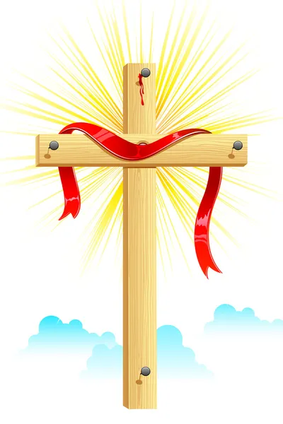 Croix en bois — Image vectorielle
