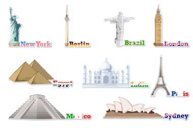Set of Famous Monument around the World clipart
