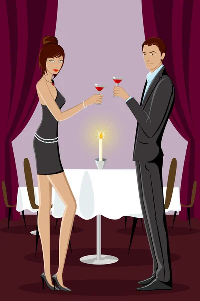 Couple in Party — Stock Vector