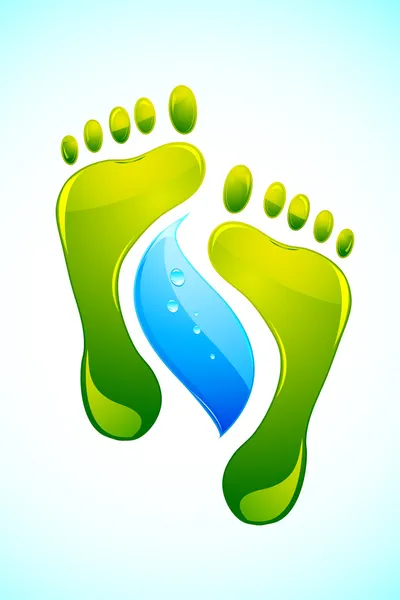 Foot with Water Drop — Stock Vector