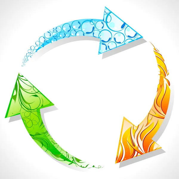 地球の要素を持つリサイクル シンボル — ストックベクタ