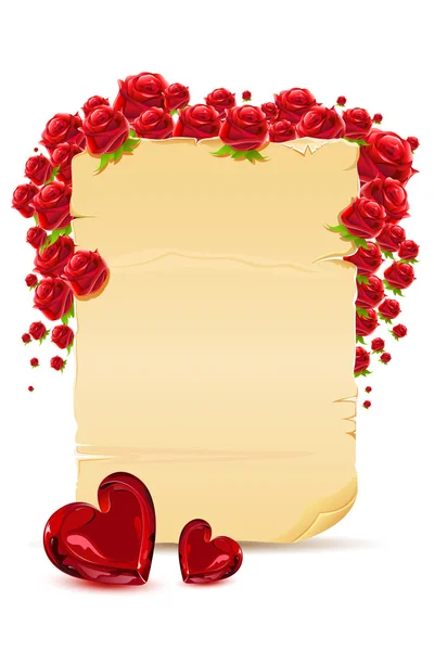 Carte d'amour avec Rose — Image vectorielle
