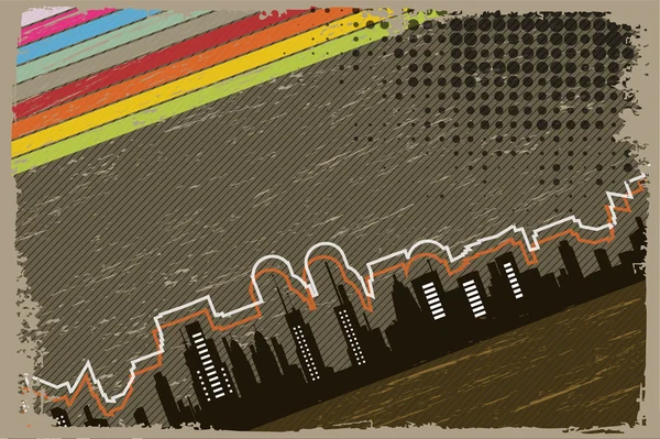 Stadsbilden på abstrakt bakgrund — Stock vektor