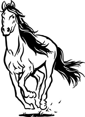 Running horse clipart