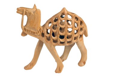 Handmade wooden camel clipart