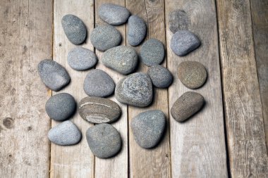 piedras en el fondo de madera antiguo