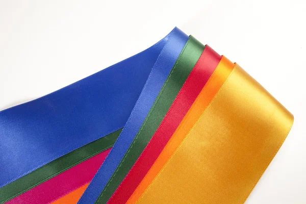 Colorful ribbons with white background — Stock Photo, Image