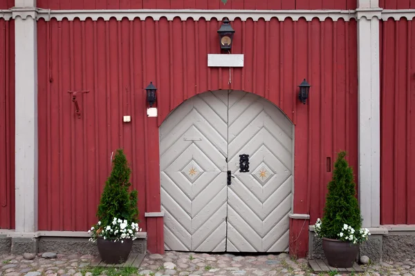 stock image Old double wooden door