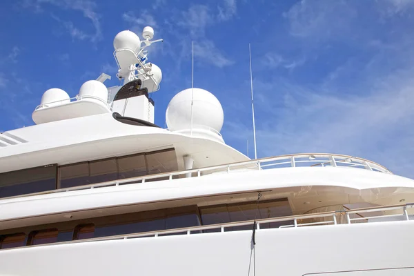 stock image Yacht radar technology and communications equipment