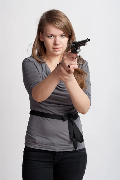 Ragazza con pistola — Foto Stock