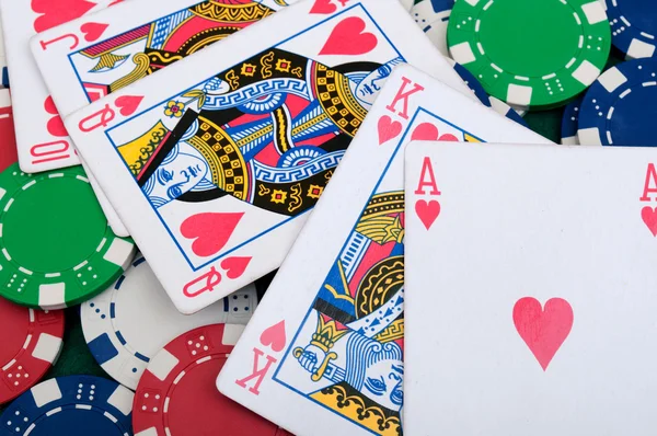 Escalera real en el poker — Foto de Stock