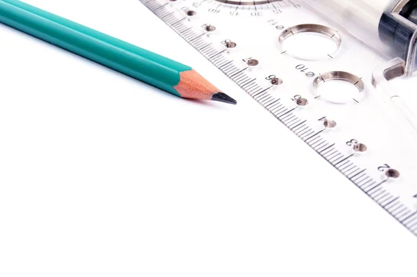 stock image Pencil and ruler