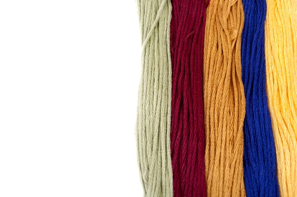 Barevné bavlny řemesla vlákno — Stock fotografie