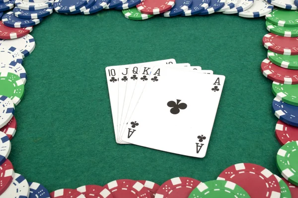 Poker królewski z frytkami — Zdjęcie stockowe