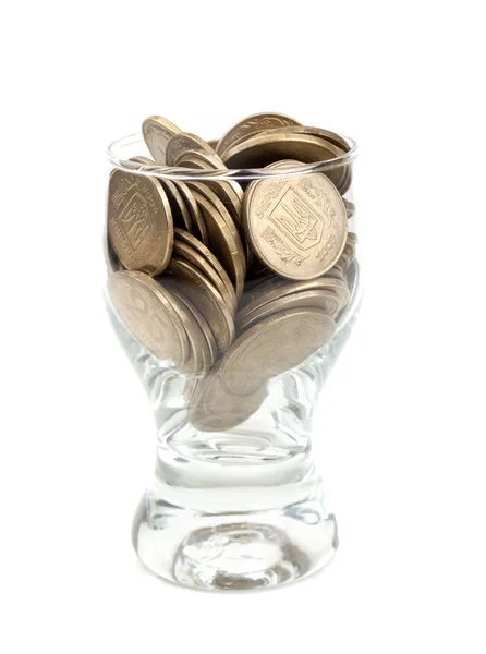 stock image Coins in a glass