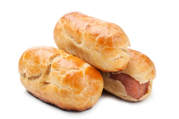 Pasties with sausages — Stock Photo, Image