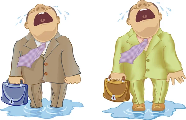 Businessman crying — Stock Vector