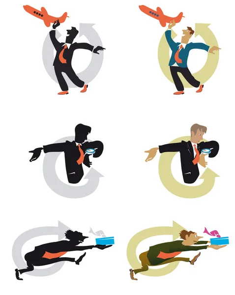 Man in a suit at work — Stock Vector