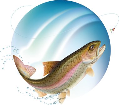 Jumping trout clipart