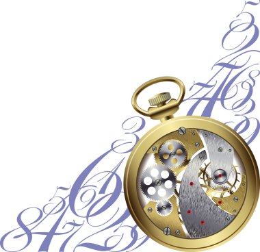 Golden watch inside clipart