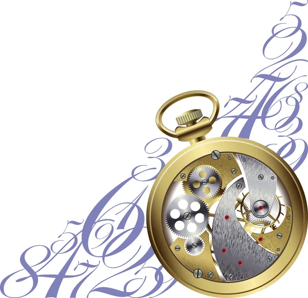 Золотые часы внутри — стоковый вектор