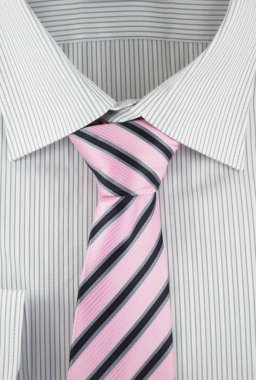 New shirt with striped silk necktie clipart