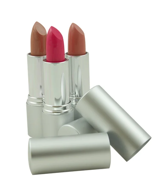 Three lipsticks over white background — Stock Photo, Image