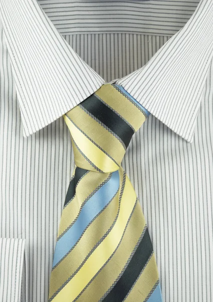Shirt with striped silk necktie — Stock Photo, Image