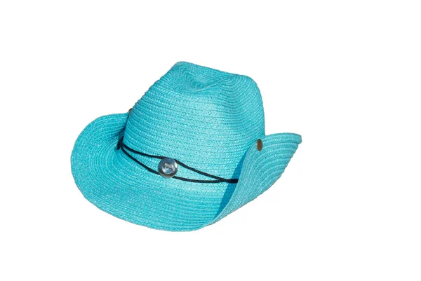 Blue straw hat — Stock Photo, Image
