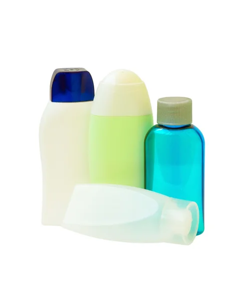 Quattro bottiglie di plastica — Foto Stock