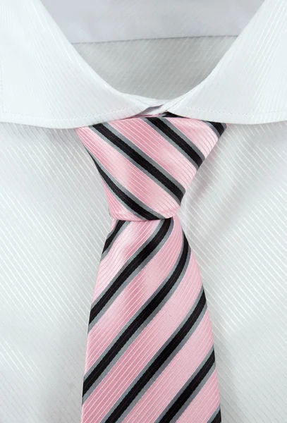 New shirt with a striped necktie — Stock Photo, Image