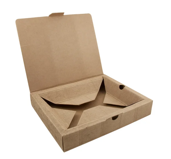 Открытая коробка из гофрированного картона — стоковое фото