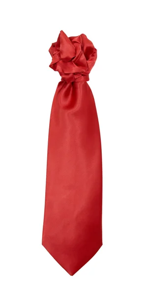 Röd halsduk med en knut i form av rose — Stockfoto