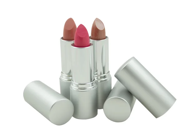 Three lipsticks isolated on white background — Stock Photo, Image