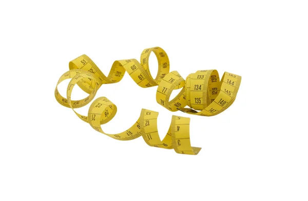 stock image Yellow tape measure on a white