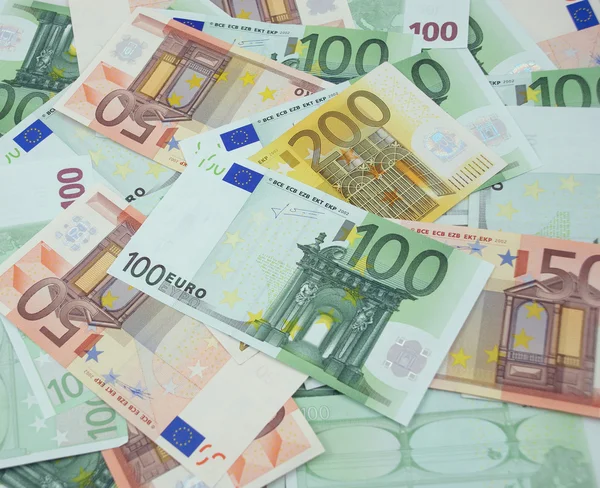 Сто, двести пятьдесят евро банкнот — стоковое фото