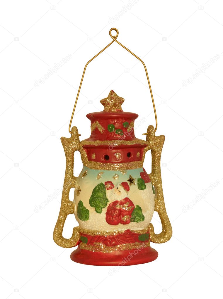 Red ceramic candle lamp